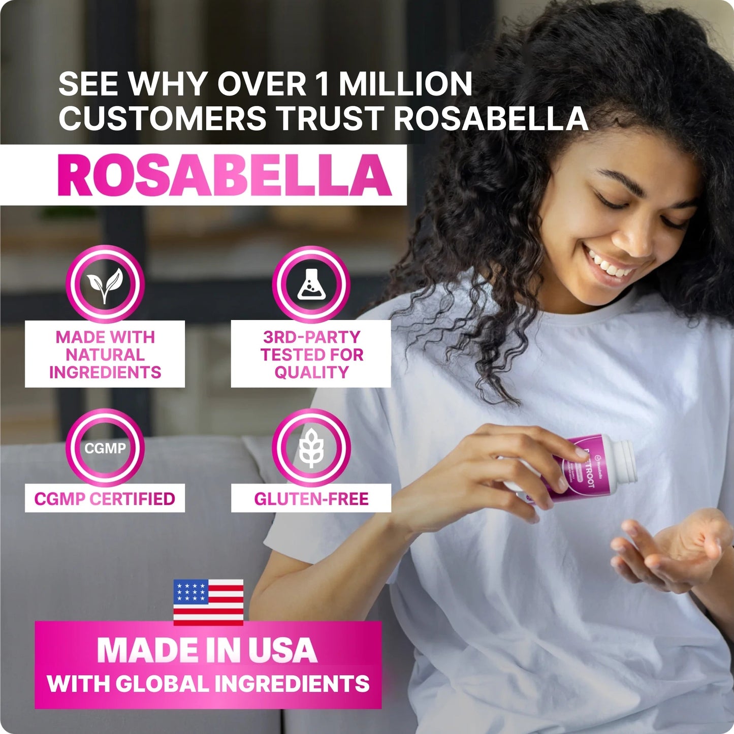 Rosabella Organic Beet Root Capsules - 1300mg Beet Root Powder Aids Healthy Circulation & Vitality, Non-GMO, Beet Root Supplement - 60 Capsules, 30-Day Supply